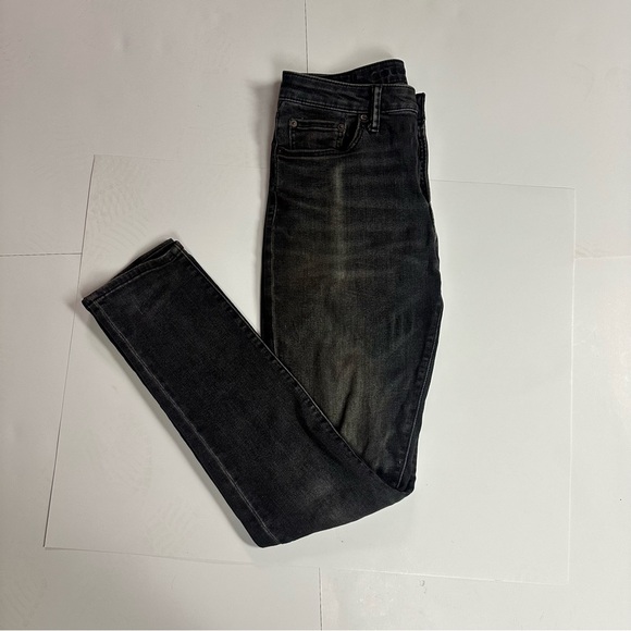 American Eagle Outfitters Men's Distressed Black Skinny Jeans, 32 - Picture 2 of 8